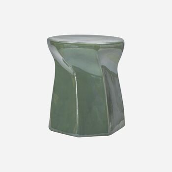 Stoneware Stool In Emerald, 3 of 4