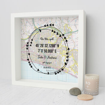 Personalised Engagement Map Print Gift For Couple, 4 of 5