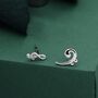 Sterling Silver Treble And Bass Clef Mismatched Stud Earrings, thumbnail 3 of 10