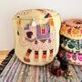 Green Tea Handmade Elephant Pouffe Footstool, thumbnail 7 of 9