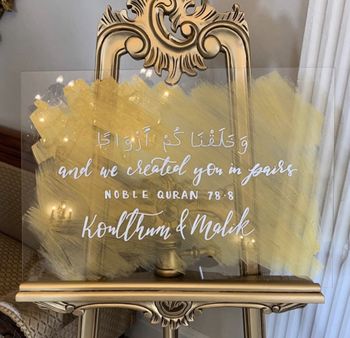 Personalised Perspex Gold Brush Welcome Sign, 3 of 3