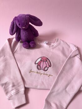 Some Bunny Loves You Children's Embroidered Sweatshirt, 4 of 5