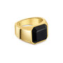 Black Onyx Octagonal Signet Ring 18 K Gold Plated Solid Silver, thumbnail 1 of 4