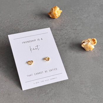 Friendship Knot Heart Sterling Silver Earrings, 2 of 12