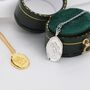 Poppy Flower Oval Pendant Necklace In Sterling Silver, thumbnail 3 of 10