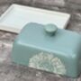 Green Flower Patterned Butter Dish, thumbnail 2 of 4