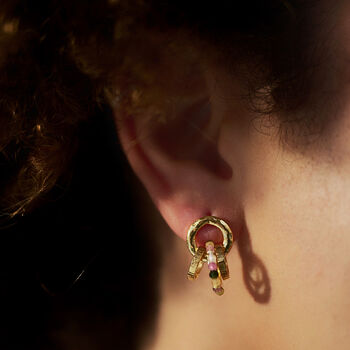 Tourmaline Cluster Hoop Earrings, 4 of 7