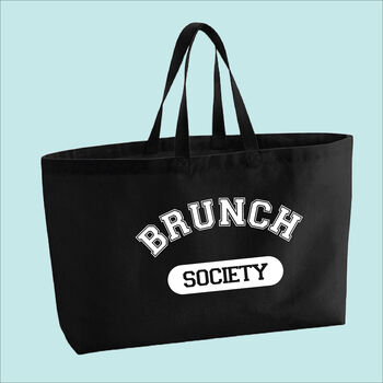 Brunch Society Premium Canvas Oversized Tote Bag, 5 of 10