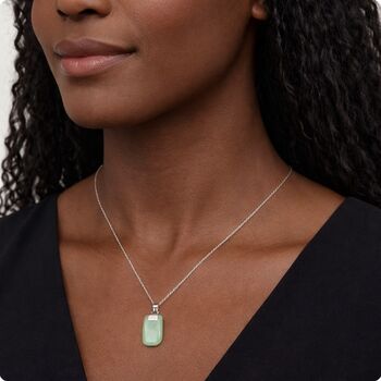 Personalised Sterling Silver Jade Rectangle Pendant Necklace, 2 of 8