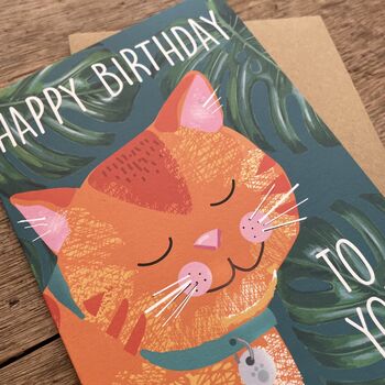Ginger Cat Birthday Card, 2 of 2