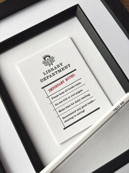 'Library Notes' Little Letterpress Print, 4 of 4