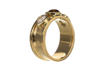 Gold Mixed Gemstone Drum Ring, 10 of 11