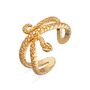 Snake Open Ring With Green Eyes, thumbnail 3 of 6