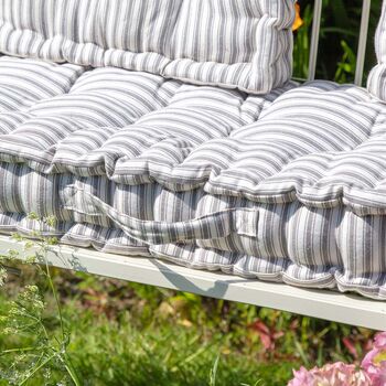 French Style Striped Cotton Seat Pad Collection, 4 of 7