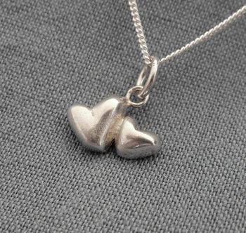Double Heart Necklace And Chain, 2 of 3