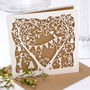 Garden Party Wedding Laser Cut Card In Eco Craft, thumbnail 1 of 7