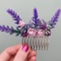 Lavender And Lilac Flower Hair Comb, thumbnail 2 of 7