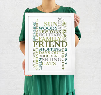 Handmade Personalised Word Art Poster Print, 12 of 12