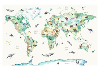 Children's Animal World Map, 2 of 6