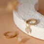 Round Gold Rutilated Quartz Twisted Hoop Earrings, thumbnail 6 of 10