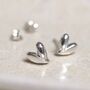 Sterling Silver Love Heart Studs, thumbnail 1 of 4