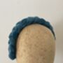 Teal Velvet Padded Braided Headband 'Clara', thumbnail 7 of 10