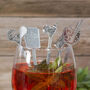 Set Of Five Cocktail Glass Themed Drink Stirrers, thumbnail 3 of 4