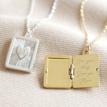 Personalised Vintage Style Book Locket Necklace, 7 of 11