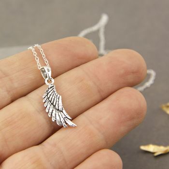 Sterling Silver Angel Wing Necklace, 5 of 9
