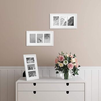 White Picture Frame For Three 10 X 15 Cm Photos, 3 of 8