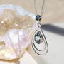 Infinity Universe Blue Topaz Silver Necklace, thumbnail 5 of 8