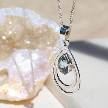 Infinity Universe Blue Topaz Silver Necklace, 5 of 8