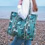 Reversible Banana Leaf Print Quilted Cotton Tote Bag, thumbnail 1 of 4