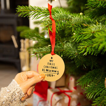 'First Christmas As Mummy' Christmas Decoration Bauble, 3 of 9