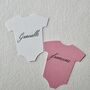 Baby Onesie Hand Calligraphy Place Cards, thumbnail 4 of 4