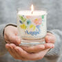 Floral 50th Birthday Personalised Candle, thumbnail 1 of 3