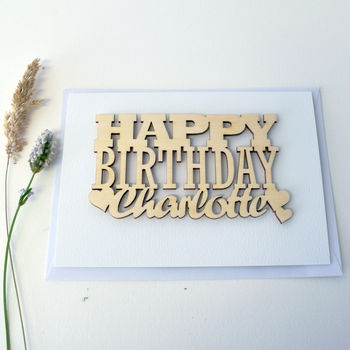 Personalised Happy Birthday Card With Heart Motifs, 12 of 12