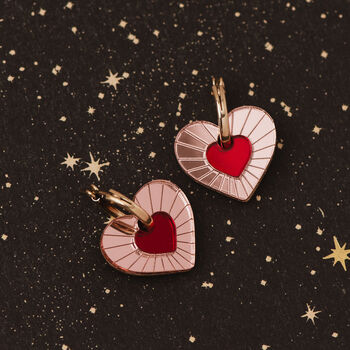 Sylvie Heart Charm Hoops, 3 of 4