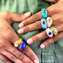 Colourful Resin Ring With Rhinestone, thumbnail 6 of 9