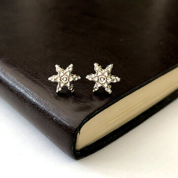Sterling Silver Snowflake Christmas Earrings, 2 of 12