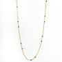 Dainty Blue Beaded Gold Chain Necklace, thumbnail 1 of 3