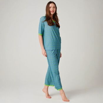 Women's 'Blooming Fabulous' Bamboo Lace Pyjama Set, 2 of 7