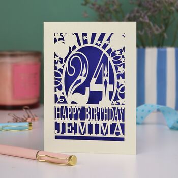 Personalised Any Age Papercut Birthday Card, 7 of 7