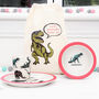Dinosaur Dinner Set With Personalised Bag, thumbnail 1 of 4