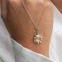 Sterling Silver Sunflower Necklace With Citrine, thumbnail 1 of 5