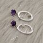 Amethyst, Moonstone Silver Earrings, thumbnail 2 of 9