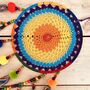 Large Rainbow Vegan Pom Pom Beads Dream Catcher, thumbnail 6 of 10