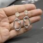 Rose Quartz, Moonstone Silver Earrings, thumbnail 1 of 3