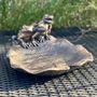 Frogs Sitting On Lilypad Bird Bath Or Feeder Lo063, thumbnail 1 of 4