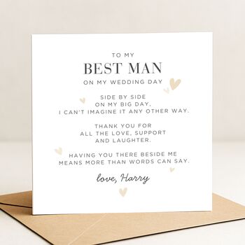 For My Best Man On My Wedding Day Card From Groom, 3 of 7